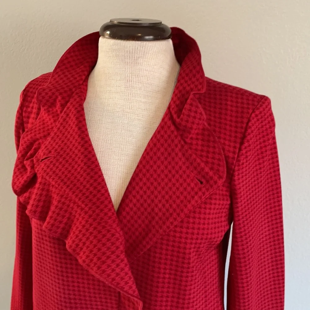 🆕 Cabi Red Houndstooth Celebration Coat